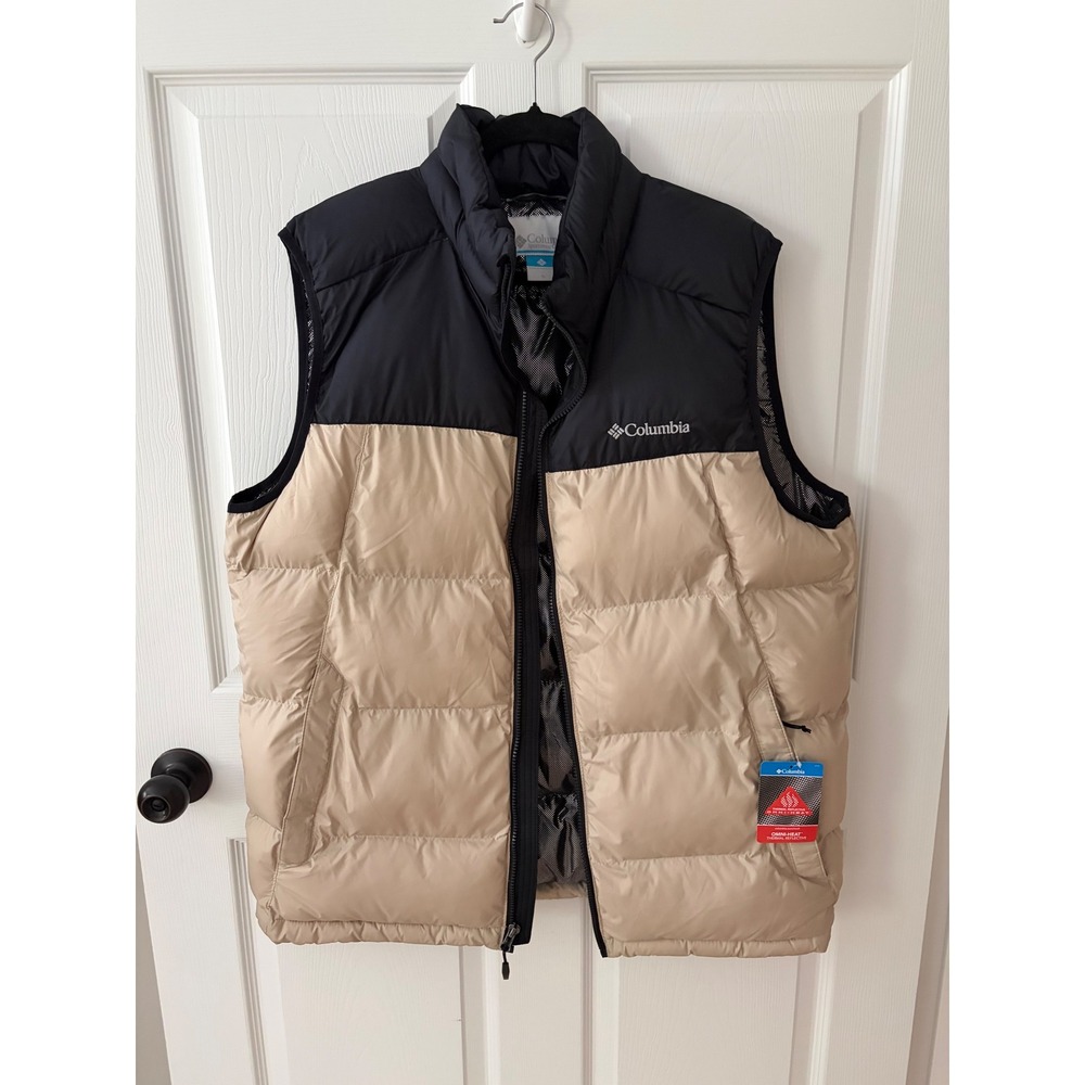 Columbia‎ Pike Lake Omni-Heat Puffer Vest Mens Large Ancient Fossil Black WM0018
